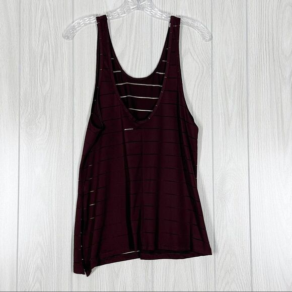 Athleta | Plum Max Out Drop Needle Stripe Tank Top Size Medium - Picture 5 of 8